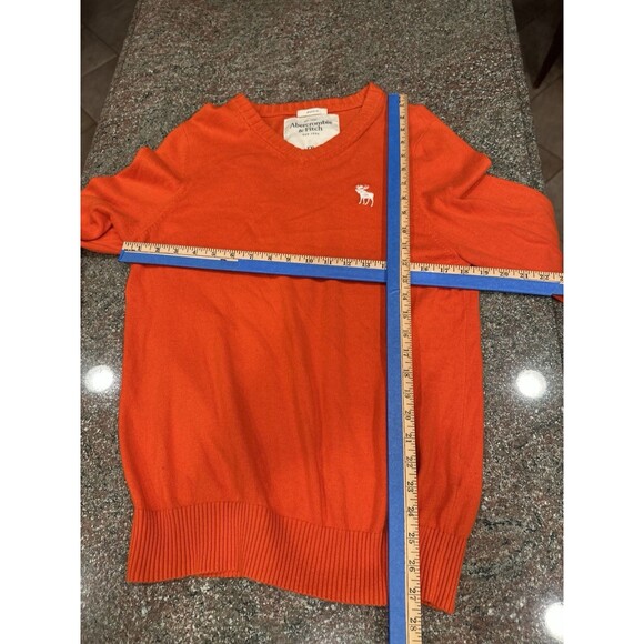 Abercrombie & Fitch Muscle Mens V-Neck Pullover Sweater Sz.XXL/Orange/ see note! - Picture 5 of 8